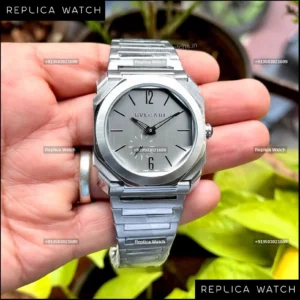Bvlgari Octo Finissimo Silver Sunray Grey Dial